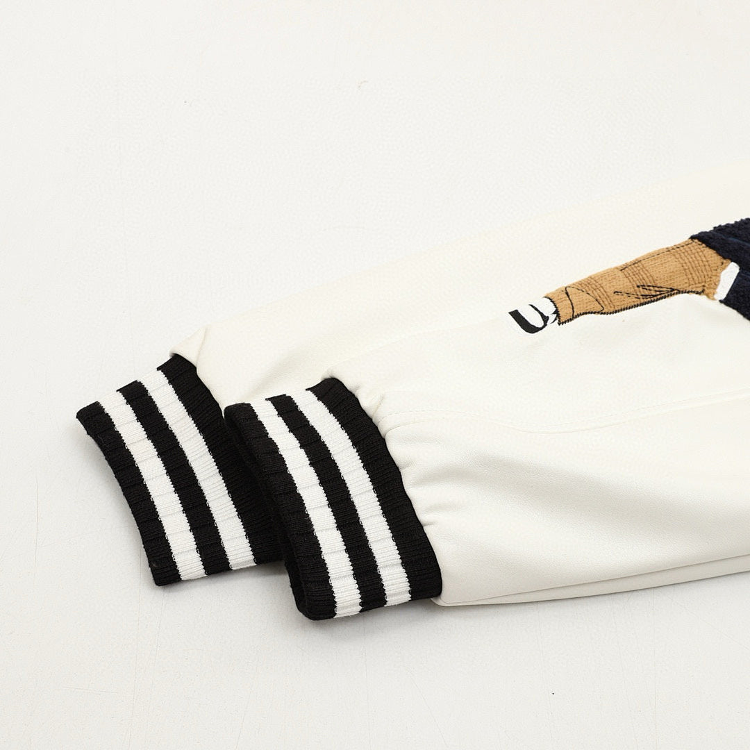 RALPH LAUREN Polo Pony Embroidery Patchwork Baseball Jacket