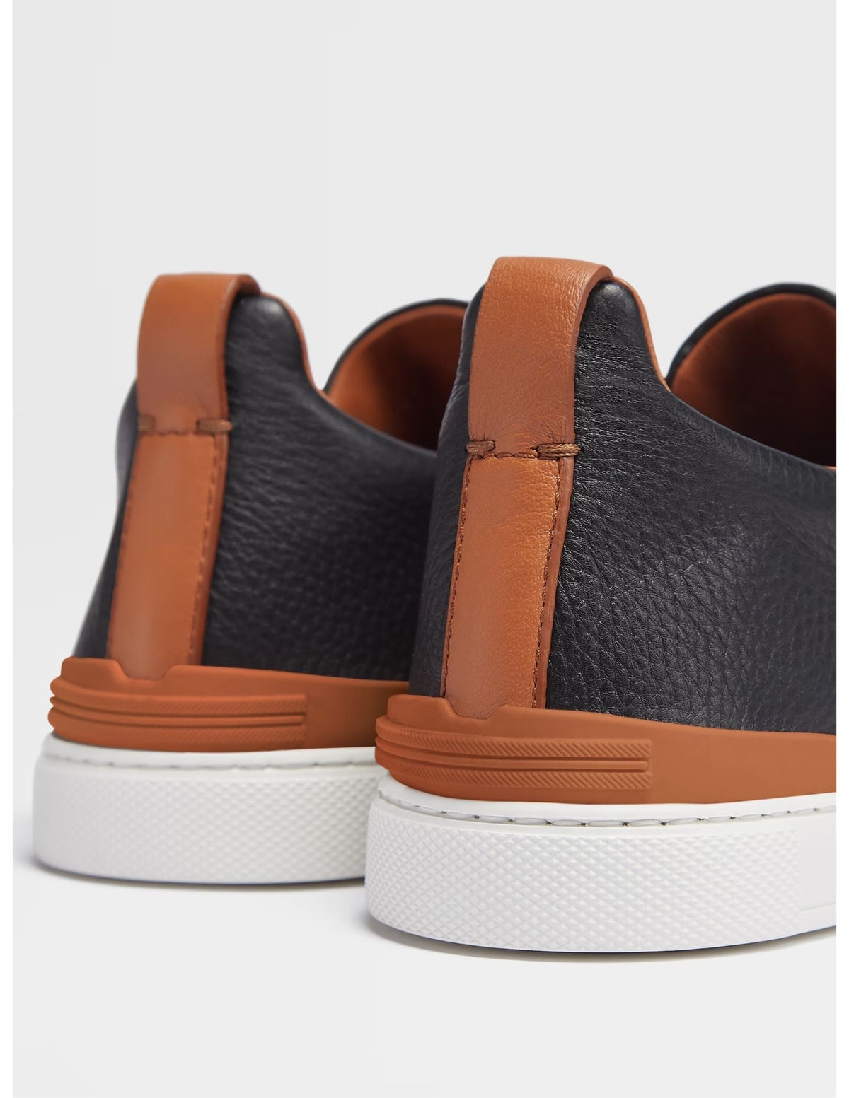 Triple Stitch Sneakers | Black Deerskin